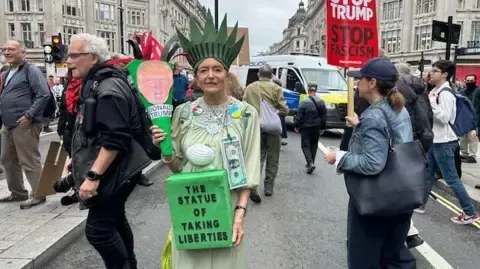 Countless Demonstrators Assemble in Downtown London to Oppose President Trump's Official UK Trip