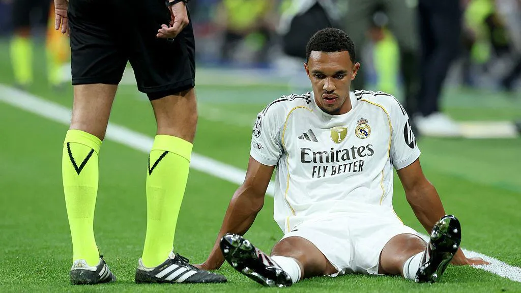 The English defender suffers early blow in the Spanish giants European fixture